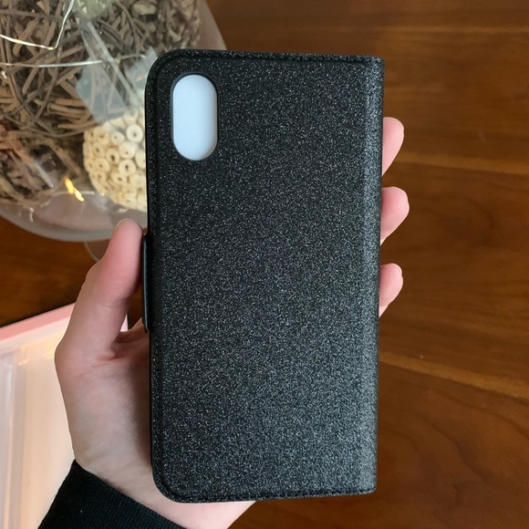 Kate Spade ♠️ Black Sparkle iPhone X/XS Wrapfolio - Picture 4 of 6